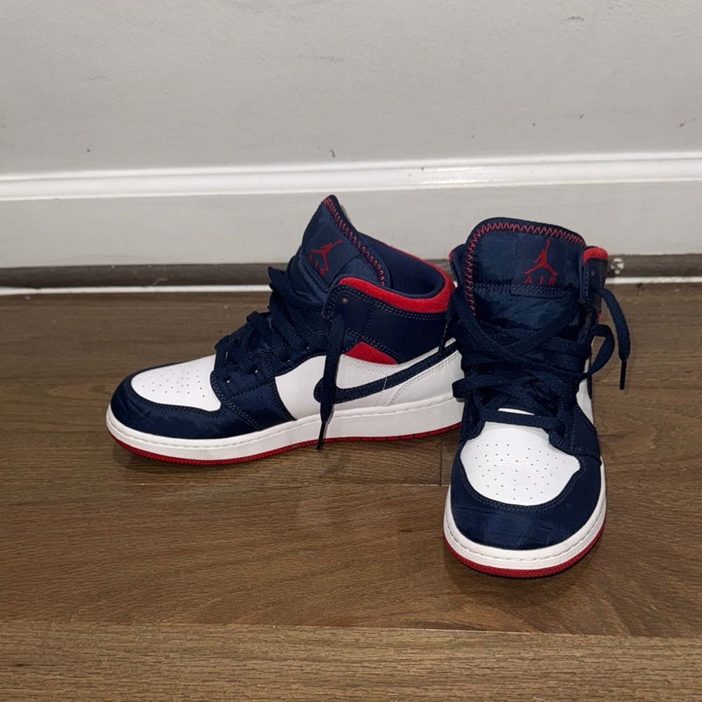Jordan Blue,Red and White High-Top Sneakers